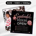 September Booking Flyer, Fall Booking Flyer, September Books Open Flyer, Hair Nails Wig Install Flyer, Salon Flyer, Editable Canva Template