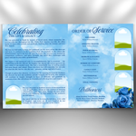 Blue Roses Funeral Program Template: 8-Page Memorial (Canva, PDF Download)