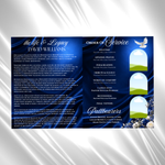 Blue Funeral Program Template: 8-Page Memorial (Canva PDF)