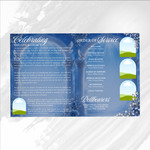 Blue & White Funeral Program Template: 8-Page Memorial (Canva PDF)