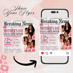 Mothers Day Booking Flyer, May Book Now Available flyer, Mothers Day Special Bookings, Mothers Day Lash, May Wig, May Nails, Canva Editable