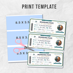 Editable Boarding Pass Template: Canva Customizable Plane Ticket (Instant Download)