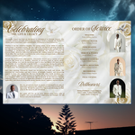 White Roses Funeral Program Template: 8-Page Memorial, Celebration of Life (Canva, PDF Download)