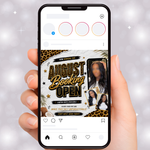 Leopard Print August Booking Flyer, Hair Braid Lash Brow (Digital Download)