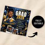 Graduate Flyer, Graduation Invitation, Class of 2026 Flyer, Senior Grad Announce, College Decision Canva Editable