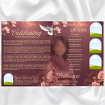 Dusty Rose Funeral Program Template | Elegant Memorial Service Canva Template | Celebration of Life Program 8-Page Memorial (Canva, PDF)