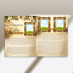 Flower Funeral Program Canva Template | 8 Page Memorial Booklet