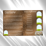 Brown Roses Funeral Program Template: 8-Page Memorial (Canva PDF)