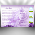 Purple Roses Funeral Program Template: 8-Page Memorial (Canva, PDF Download)