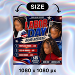 Labor Day Booking Flyer: Lash Hair Nails MUA Template (DIY Canva, Digital Download)