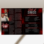 Red Funeral Program Canva Template | Red Theme | 8 Page Memorial Booklet