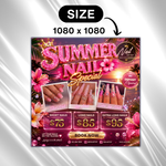 Summer Nail Sale Flyer, Summer Sale Flyer, Nail Tech Sale Flyer, Nail Deal Promo, Nail Booking Flyer, Nail Appointment Flyer Canva Editable