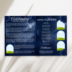 Blue Funeral Program Canva Template | 8 Page Memorial Booklet (Canva, PDF)