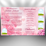 Pink Roses Funeral Program Template: 8-Page Memorial, Celebration of Life (Canva Template, PDF Download)