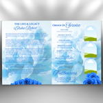 Blue Funeral Program Template: 8-Page Memorial (Canva, PDF Download)