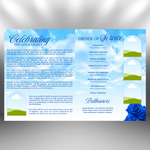 Blue Funeral Program Template: 8-Page Memorial, Celebration of Life (Canva, PDF Download)