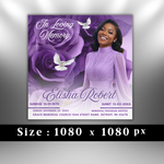 Purple Funeral Announcement Flyer: Editable Canva Template (Digital Download)
