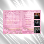 Pink Funeral Program Template: 8-Page Celebration of Life (Canva, PDF Download)