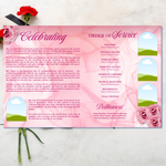 Pink Roses Funeral Program Template: 8-Page Memorial, Celebration of Life (Canva, PDF Download)