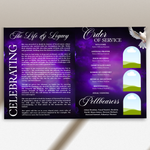Purple Funeral Program Canva Template | 8 Page Memorial Booklet