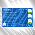 Blue Roses Funeral Program Template: 8-Page Memorial (Canva PDF)