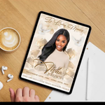 White Roses Funeral Program Template: 8-Page Memorial, Celebration of Life (Canva, PDF Download)