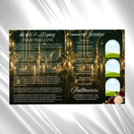 Green & Gold Funeral Program Template: 8-Page Memorial (Canva PDF)