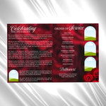 Red Floral Funeral Program Template, 8-Page Memorial (Canva, PDF)
