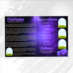 Purple and Black Funeral Program Template: 8-Page Memorial (Canva PDF)