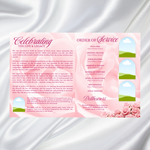 Pink Roses Funeral Program Template: 8-Page Memorial, Celebration of Life (Canva Template, PDF Download)