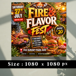 Backyard Cookout Flyer, BBQ Flyer, Summer Cookout Flyer, DIY Design Template, Food Flyer, Social Media Flyer, Party Flyer, Canva Editable