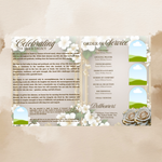 White Roses Funeral Program Template: 8-Page Memorial (Canva PDF)