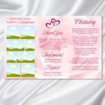 Pink Roses Funeral Program: Trifold Memorial Template (17x11 Canva Template)