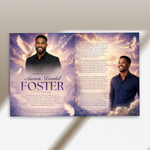 Purple Funeral Program Canva Template | Purple Theme | 8 Page Memorial Booklet