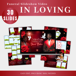 Red & Black Funeral Slideshow Template, Celebration of Life (Canva, 30 Slides, MP4)