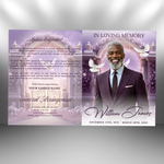 Purple Funeral Program Template: 8-Page Memorial (Canva, PDF Download)