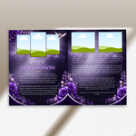 Purple Funeral Program Template: 8-Page Memorial (Canva PDF)