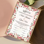 Floral Nikkah Certificate: Islamic Wedding Contract (Digital Download A4 Template)