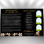 Black & Gold Roses Funeral Program Template: 8-Page Memorial (Canva PDF)