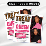 October Booking Flyer: Treat the Queen Halloween Lash Hair Nails MUA Template (DIY Canva, Digital Download)