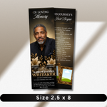 Black & Gold Memorial Bookmark Template: Funeral Keepsake (Canva PDF)