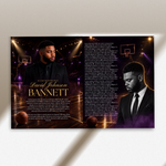 Basketball Funeral Program Canva Template |8 Page Memorial Booklet