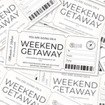Getaway Gift Voucher, Editable Travel Coupon Ticket, Printable Trip Away Certificate Template (Digital Download)