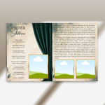 Green & Gold Funeral Program Canva Template |8 Page Memorial Booklet