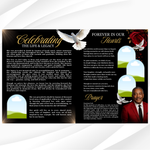 Red & Black Floral Funeral Program Template, 8-Page Memorial (Canva, PDF)