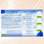 Blue Funeral Program Template: 8-Page Memorial, Celebration of Life (Canva, PDF Download)
