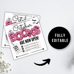 October Booking Flyer, October Books Open Flyer, Hair Nails Wig Install Flyer, Salon Flyer, Editable Canva Template