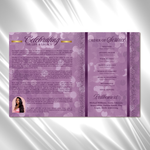 Purple Roses Funeral Program Template: Celebration of Life (Canva, 8 Pages, Digital Download)