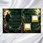 Green & Gold Funeral Program Template: 8-Page Memorial (Canva PDF)