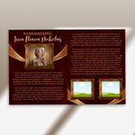 Elegant Funeral Program Canva Template | Brown Gold Theme | 8 Page Memorial Booklet